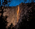 Yosemite Firefall Ã¢â¬â Horsetail Fall Royalty Free Stock Photo